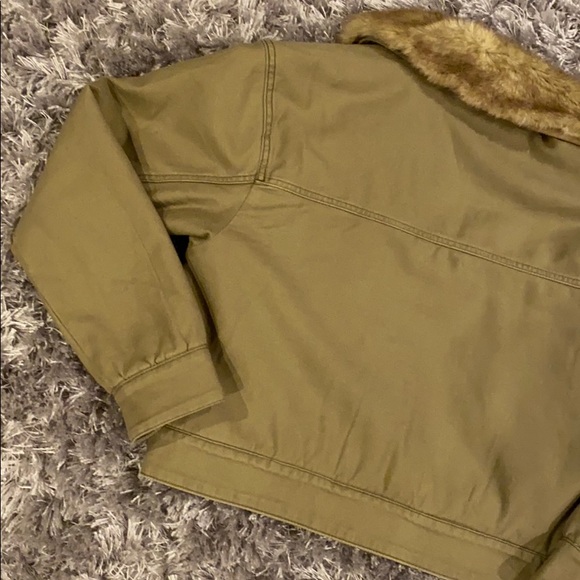 A&F Green Sherpa Bomber Jacket - Picture 16 of 17